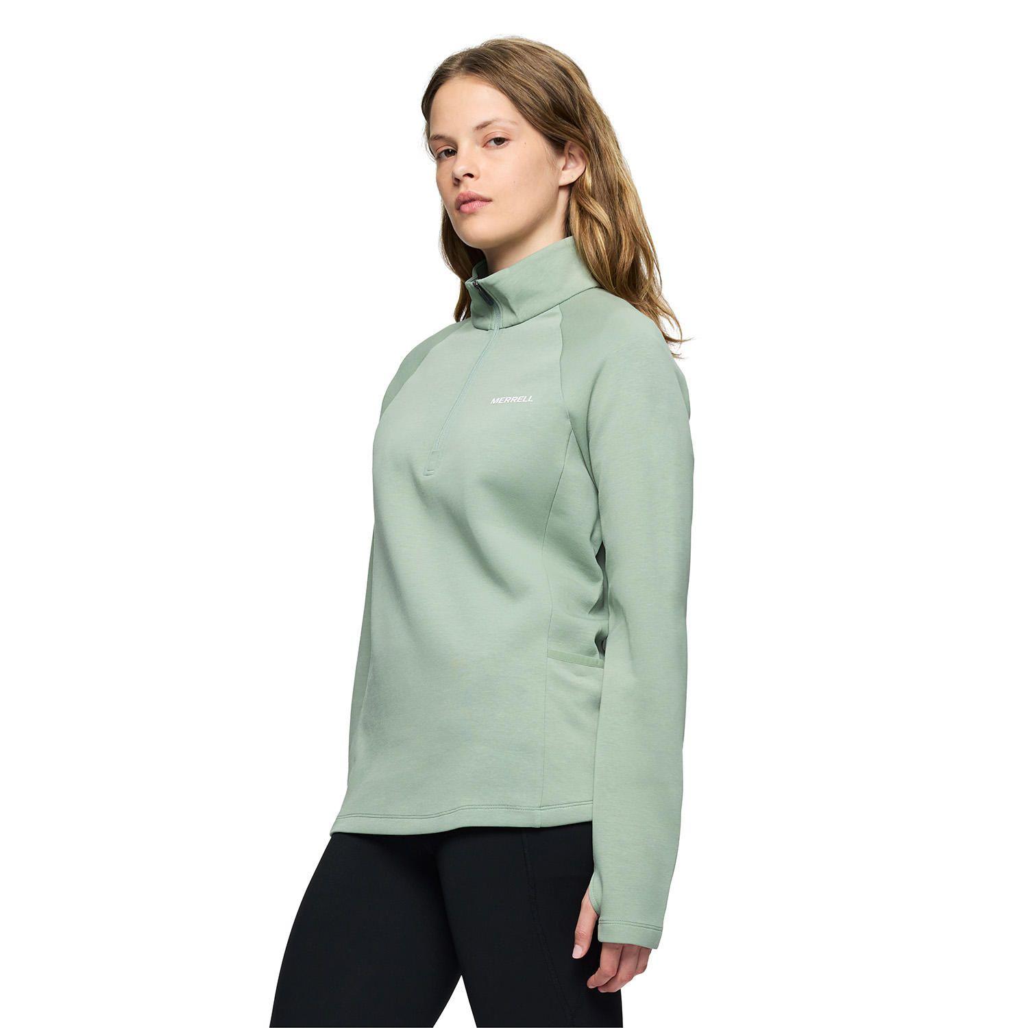 Polar Mujer Riley Quarter Mid Zip Layer Verde-1