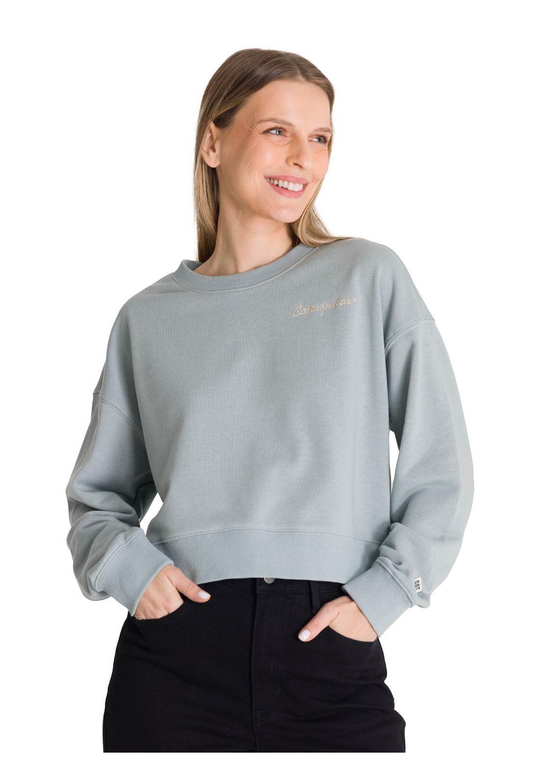 Polerón Crewneck Mujer Relaxed French Terry Celeste-0