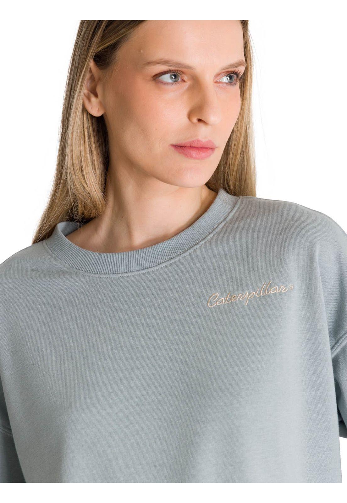 Polerón Crewneck Mujer Relaxed French Terry Celeste-4