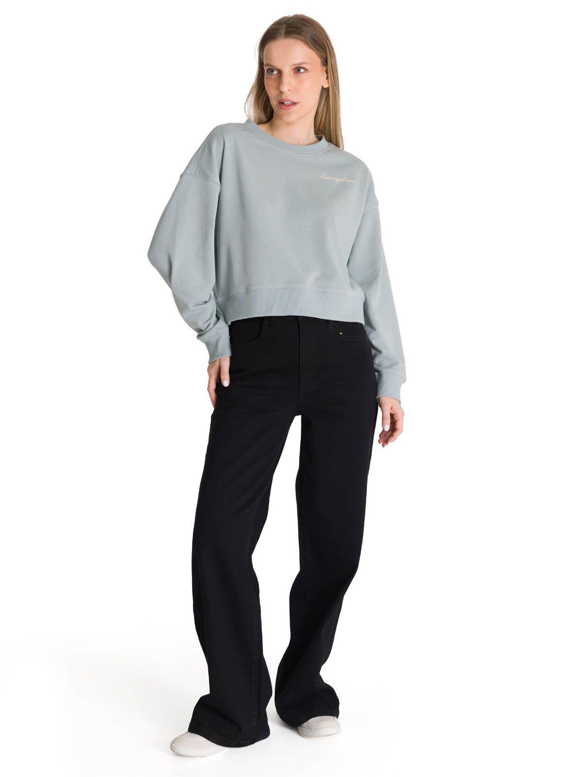Polerón Crewneck Mujer Relaxed French Terry Celeste-5