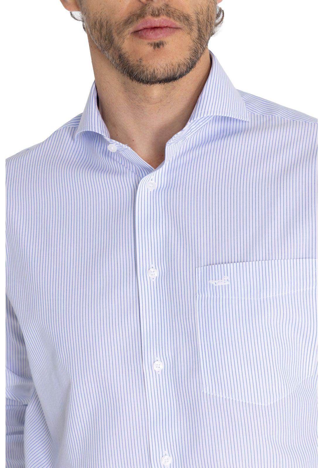 Camisa Cuello Italiano Celeste WF Hombre -8