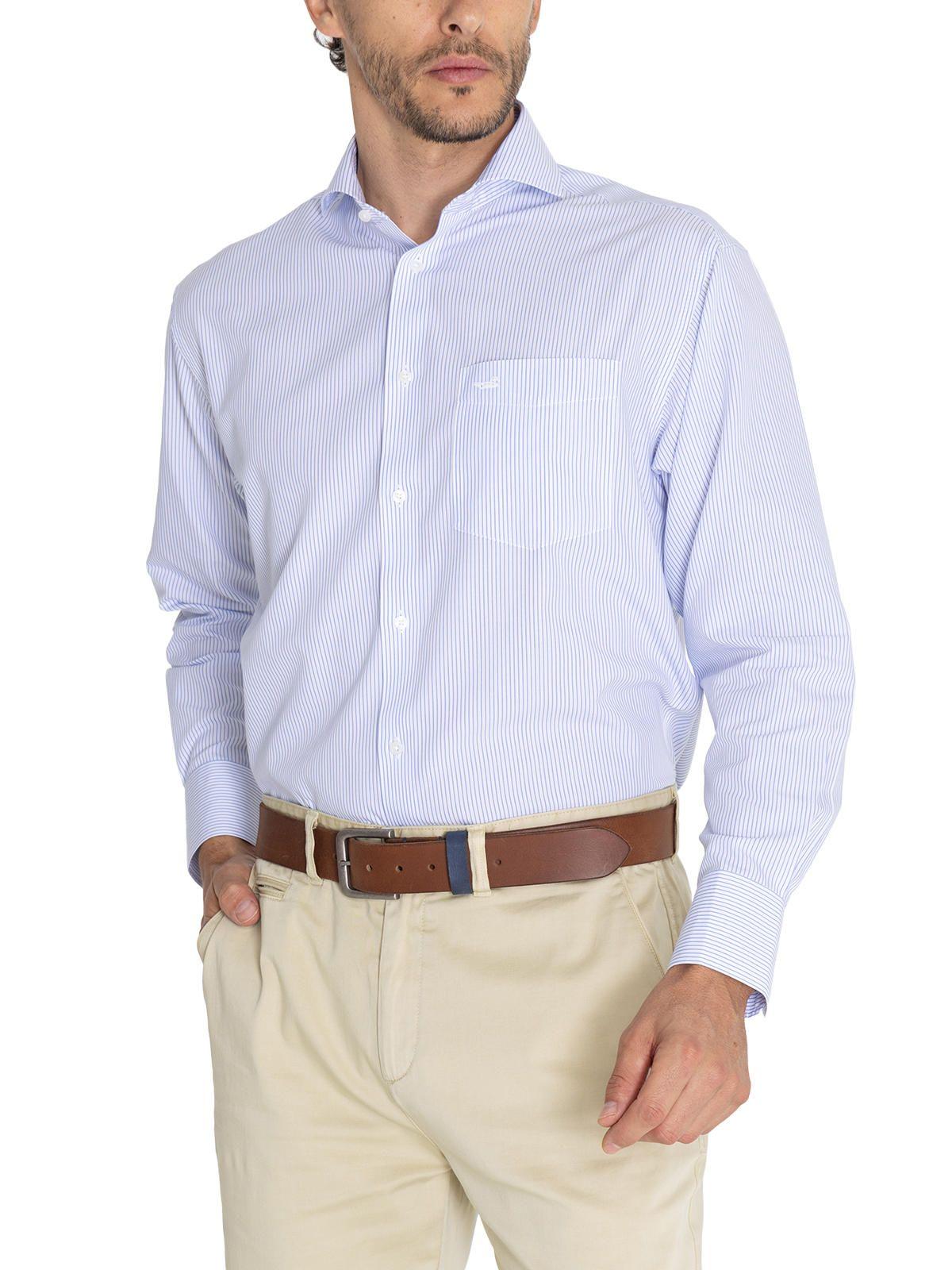 Camisa Cuello Italiano Celeste WF Hombre -5