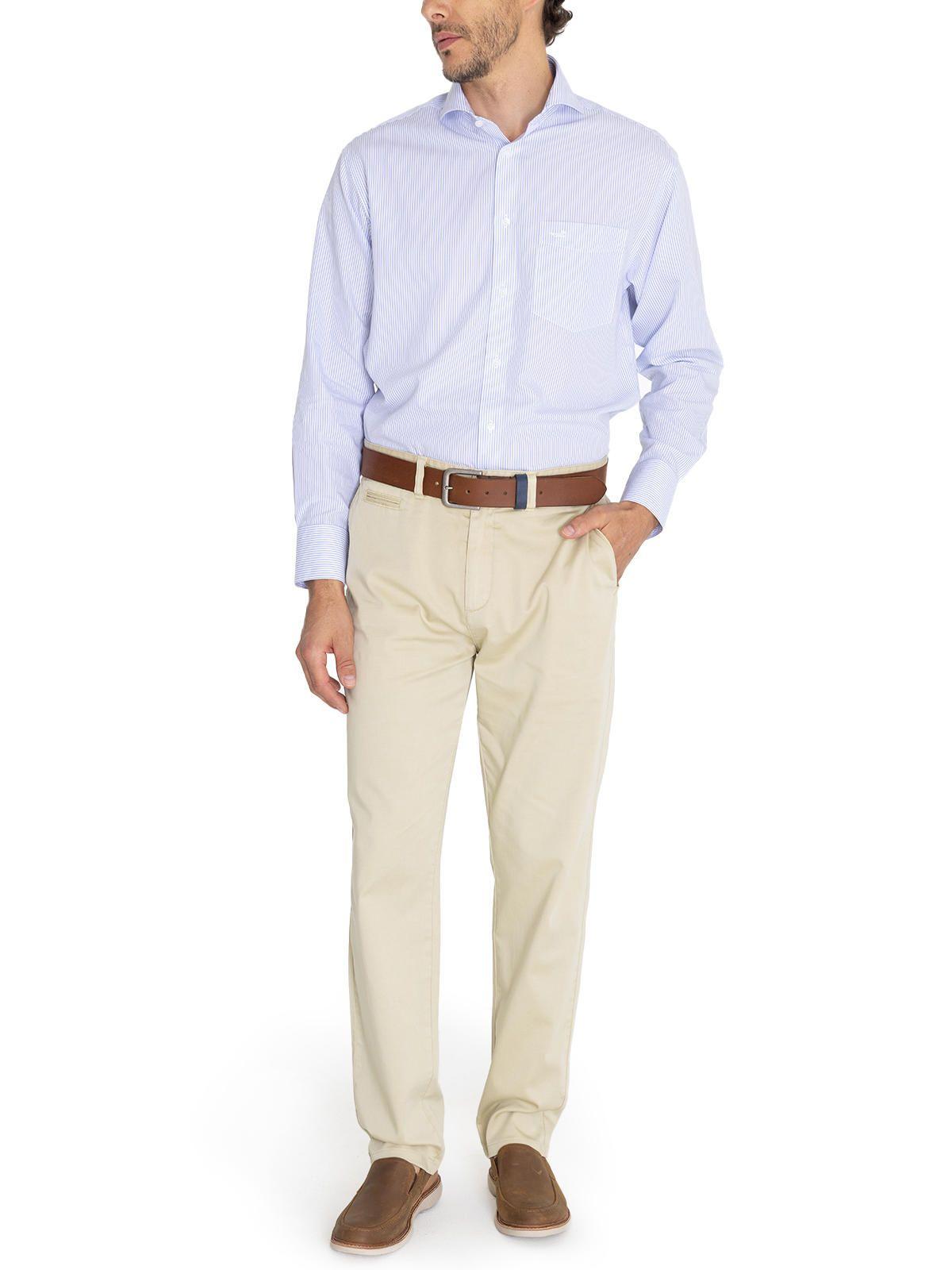 Camisa Cuello Italiano Celeste WF Hombre -9
