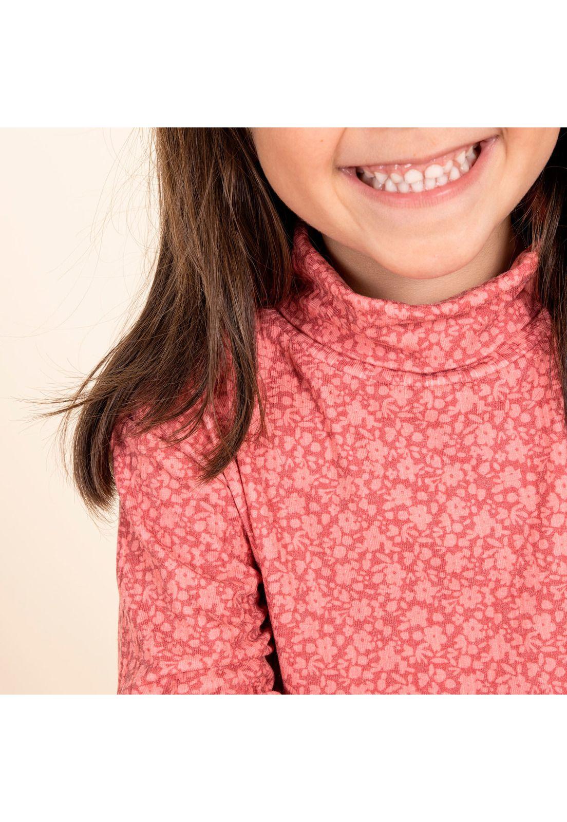 Polera M/L Niña Girasol Rojo-2