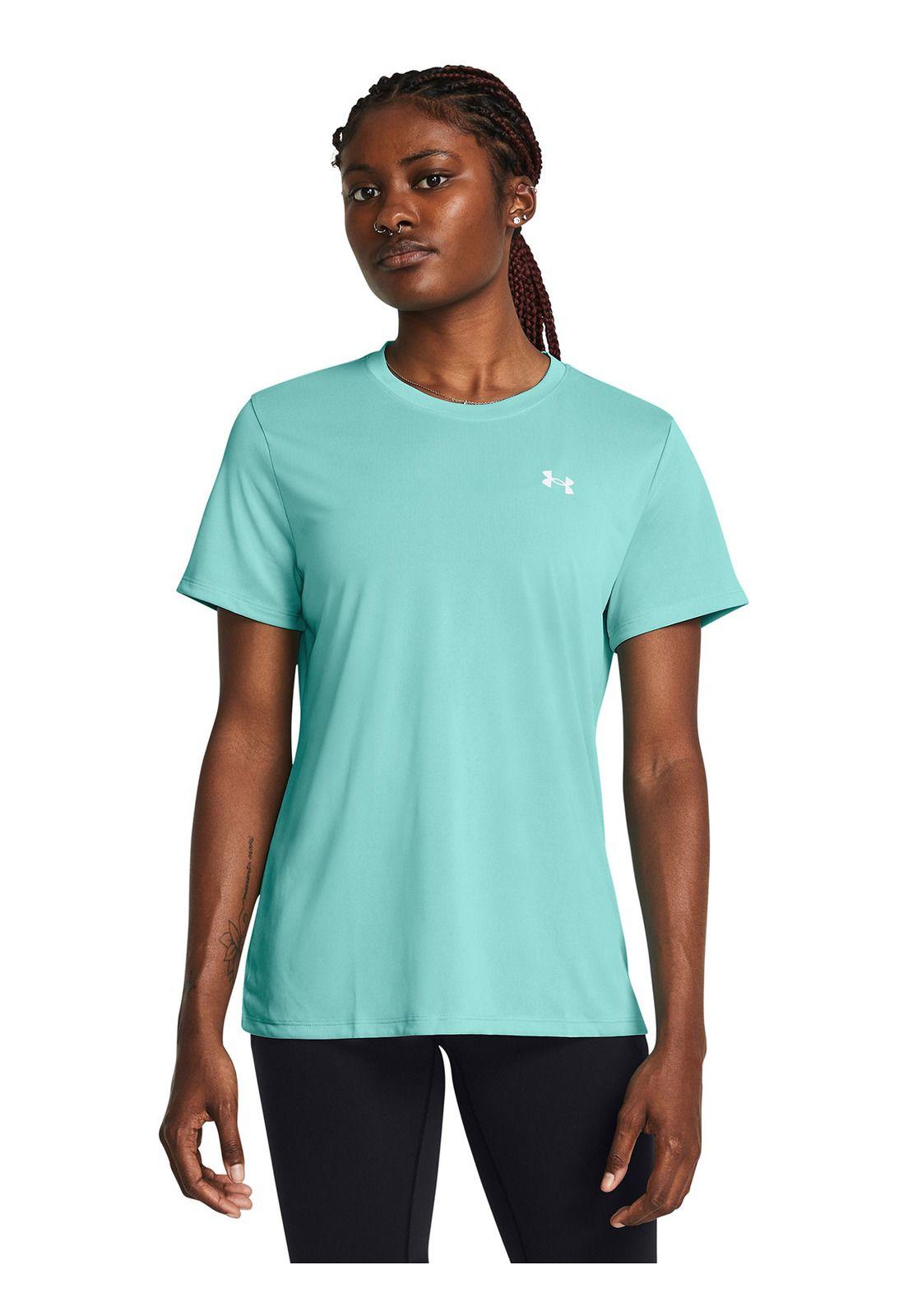 Polera Manga Corta UA Tech Mujer Verde-0