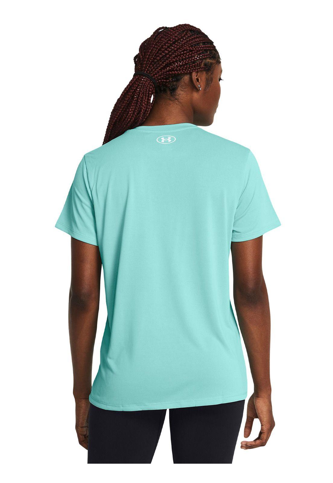 Polera Manga Corta UA Tech Mujer Verde-1