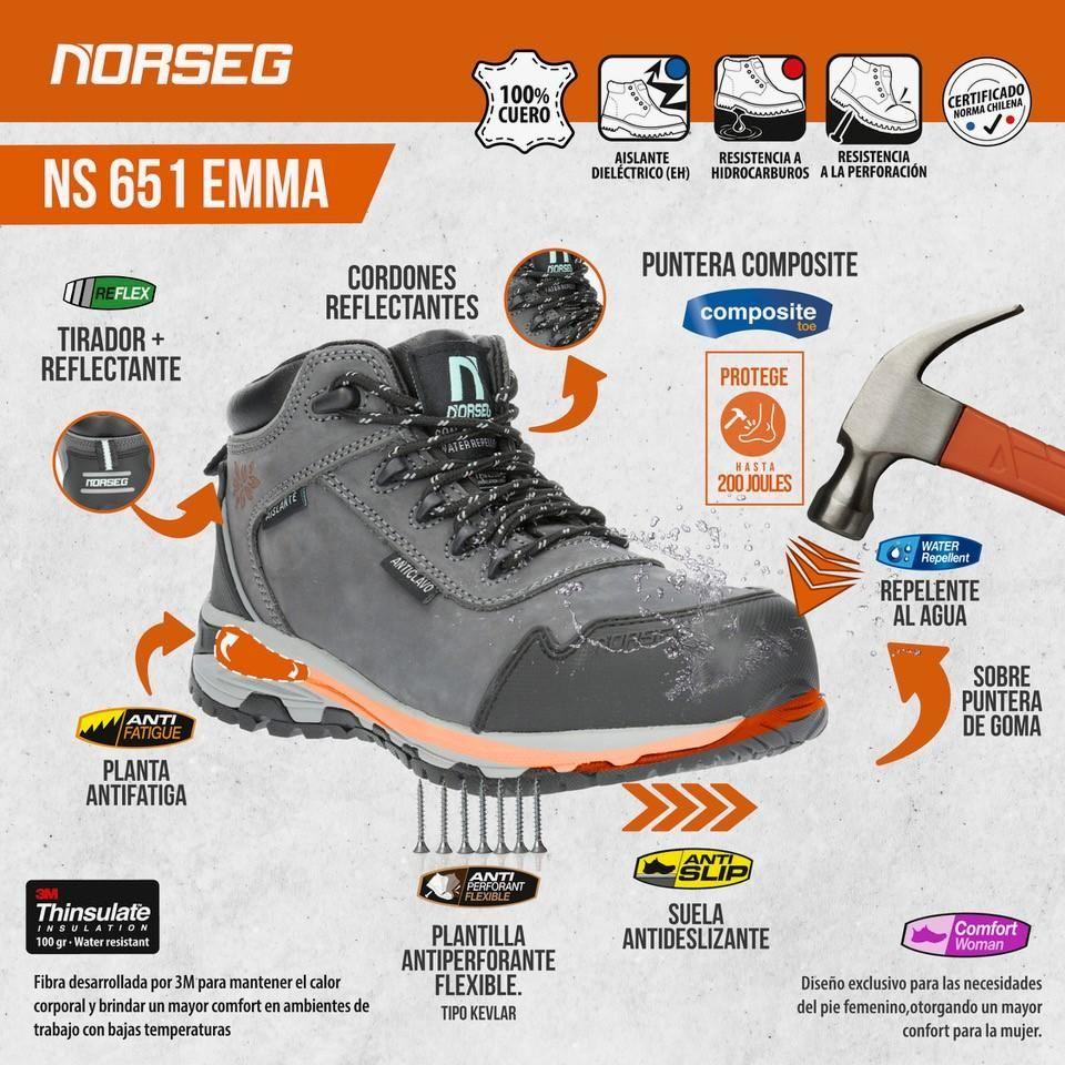 Zapato de Seguridad NS651 EMMA Gris Mujer-2