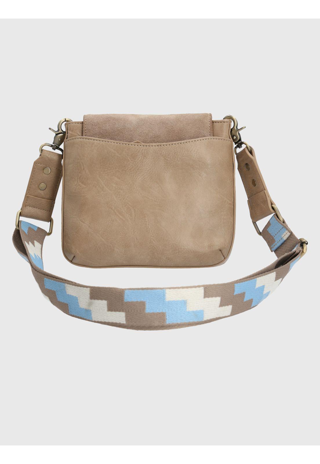 Cartera Ecocuero Beige Lynn Cross Mujer-2