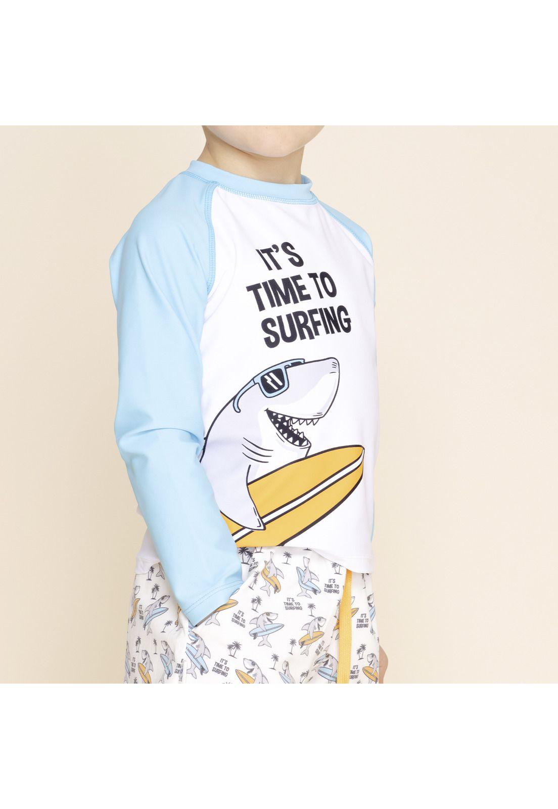 Polera De Agua Niño Aquawild (1-8) Celeste-3