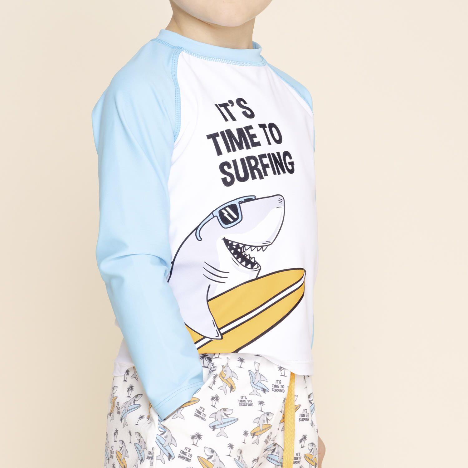 Polera De Agua Niño Aquawild (1-8) Celeste-3