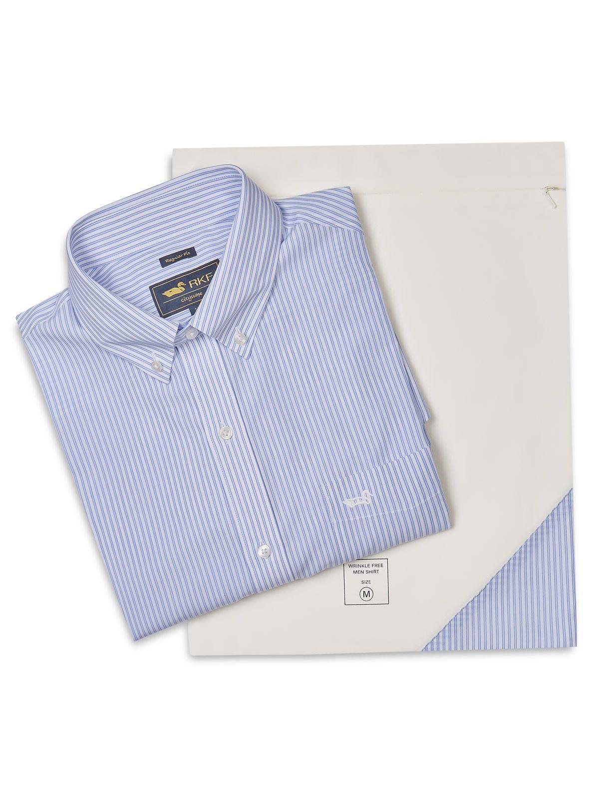 Camisa Cuello Button-Down Hombre Wf Azulino-5