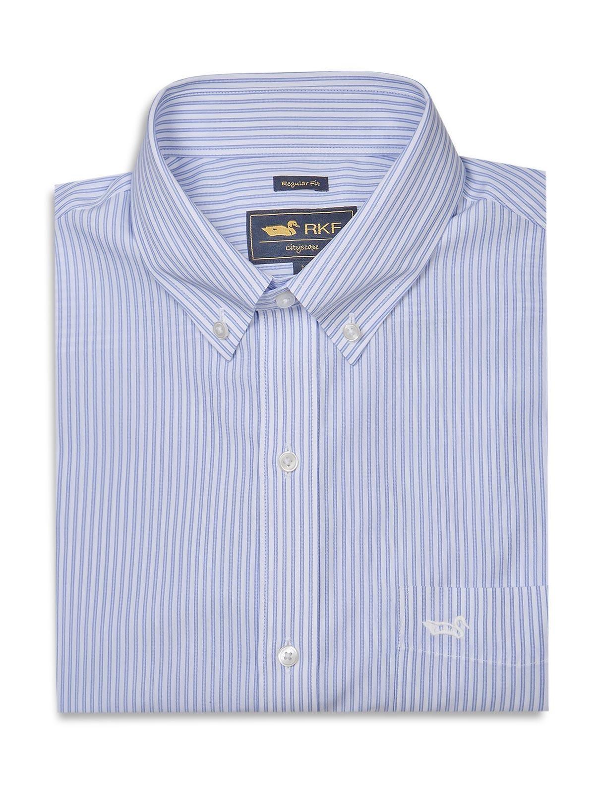 Camisa Cuello Button-Down Hombre Wf Azulino-0