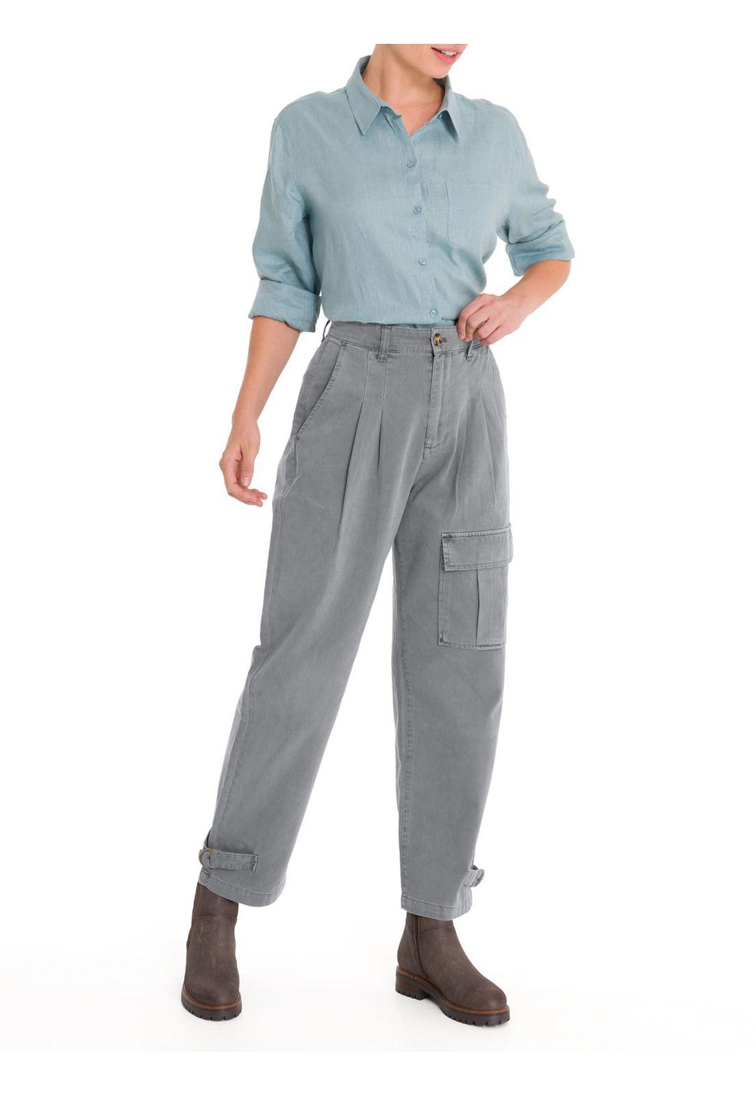 Pantalón Algodón Orgánico Mujer Mavecure Gris-7