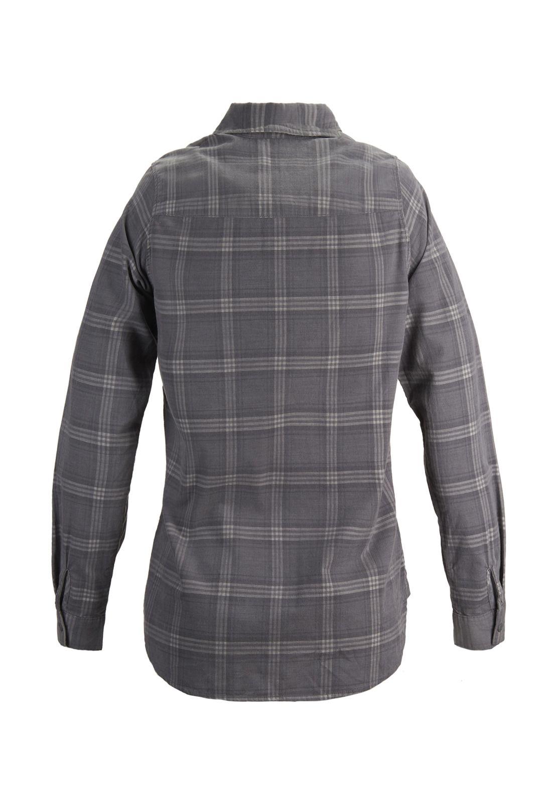 Blusa M/L Mujer Lucia-Tartan Gris Oscuro-1