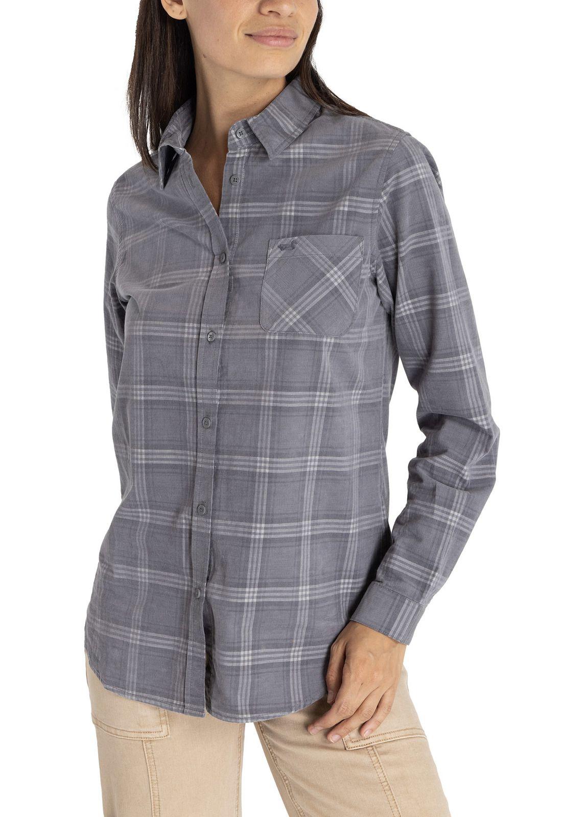 Blusa M/L Mujer Lucia-Tartan Gris Oscuro-4