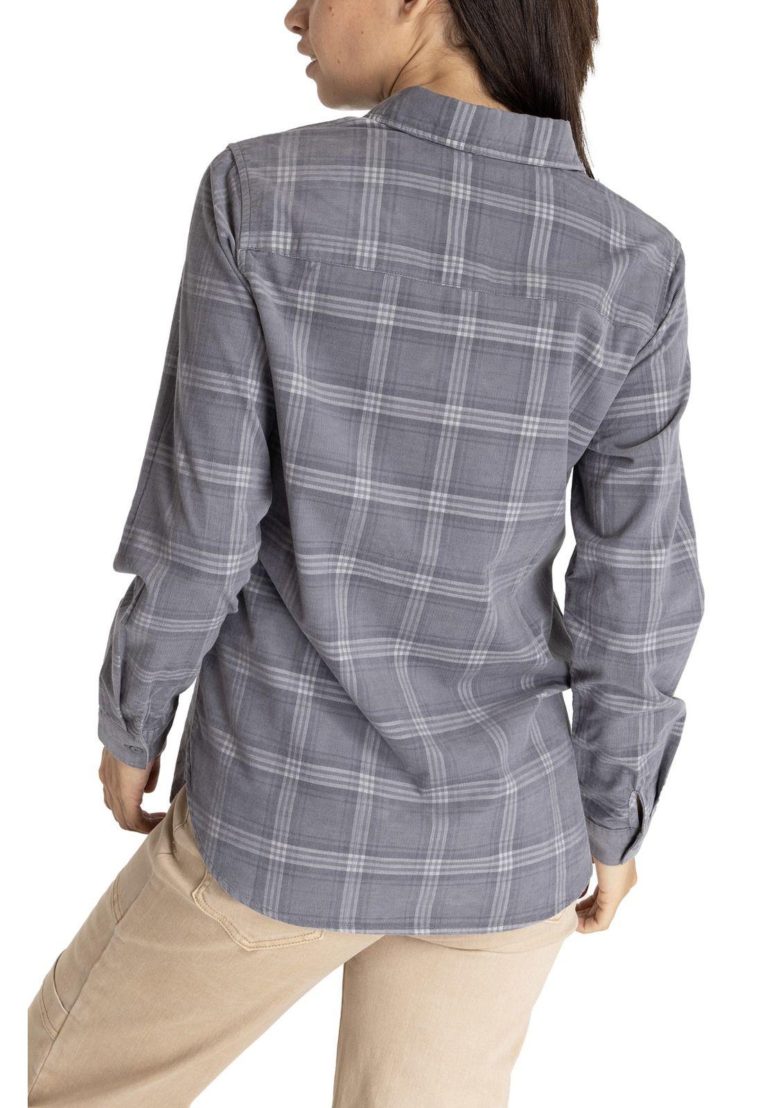 Blusa M/L Mujer Lucia-Tartan Gris Oscuro-5