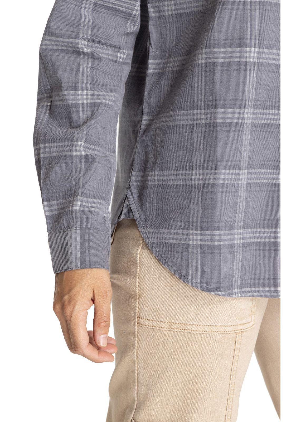 Blusa M/L Mujer Lucia-Tartan Gris Oscuro-7
