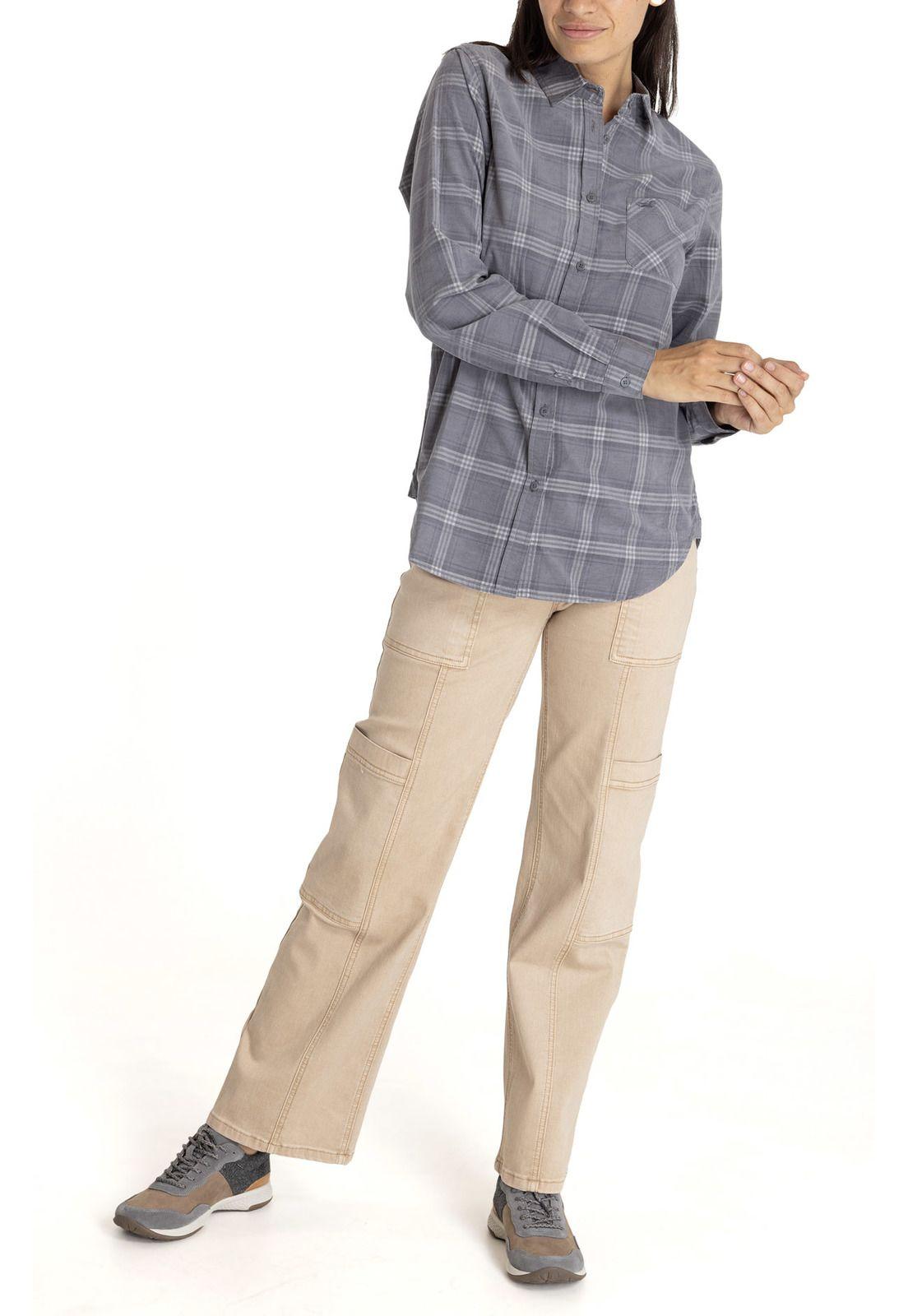 Blusa M/L Mujer Lucia-Tartan Gris Oscuro-8