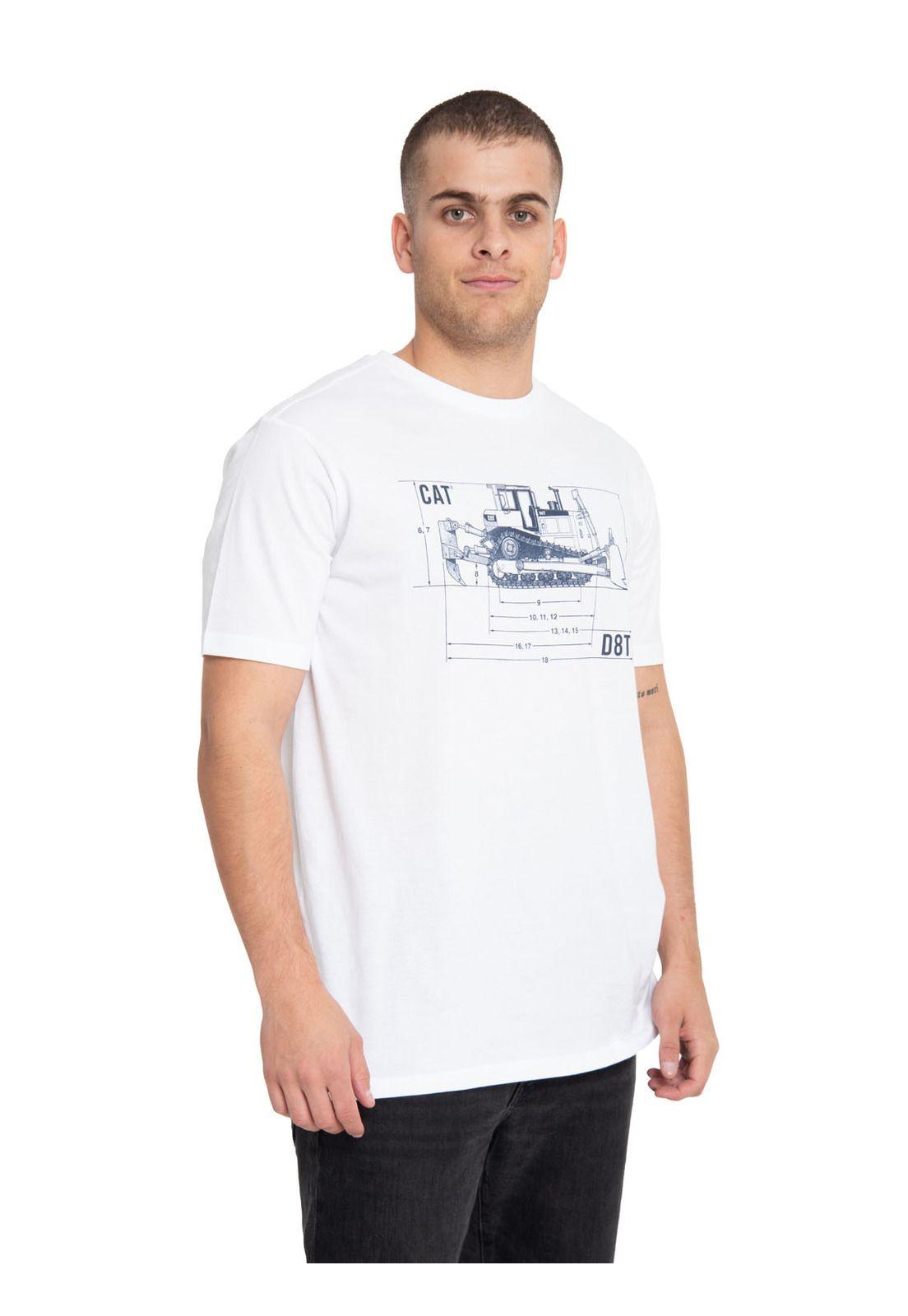 Polera Manga Corta Hombre Blue Print Graphic Blanco-1