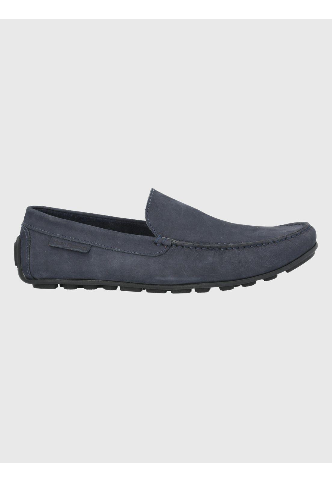 Mocasín Cuero Azul Oscuro Hombre Blumenau -1