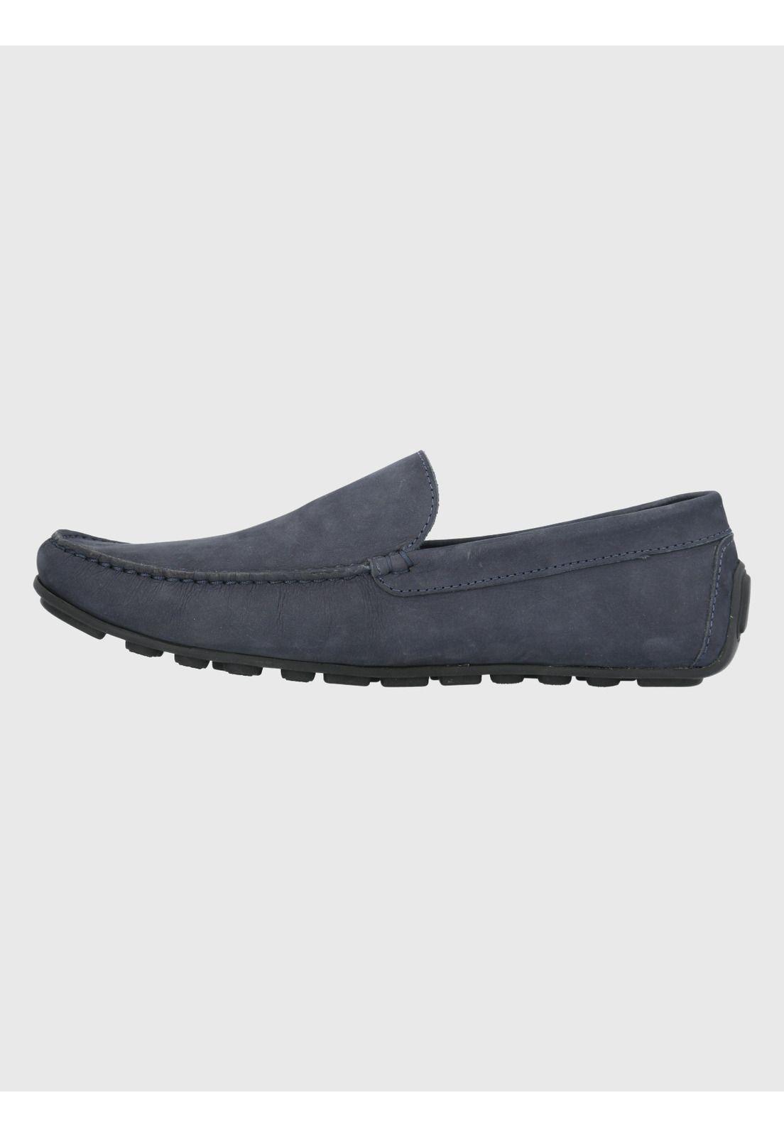 Mocasín Cuero Azul Oscuro Hombre Blumenau -4