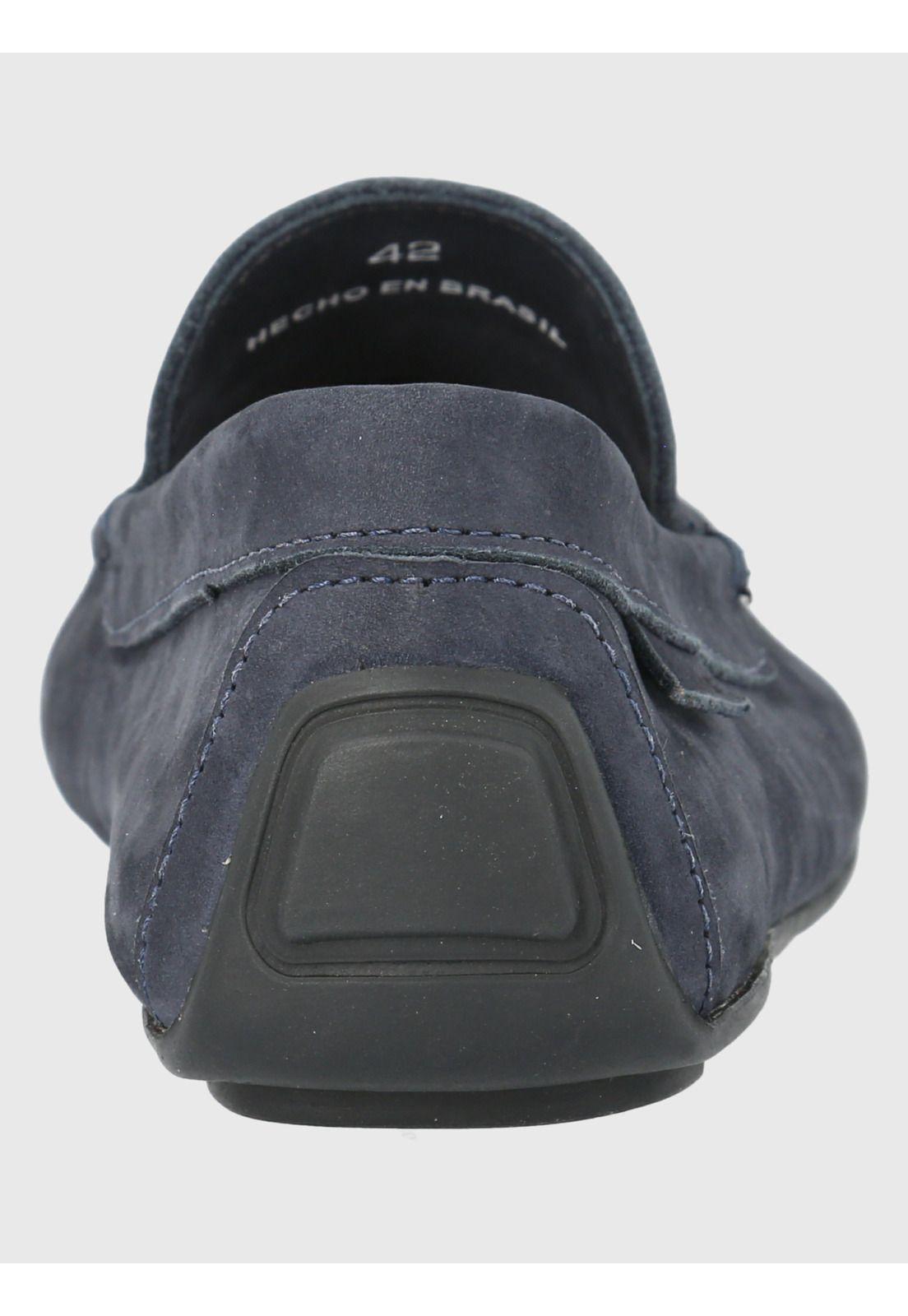 Mocasín Cuero Azul Oscuro Hombre Blumenau -5
