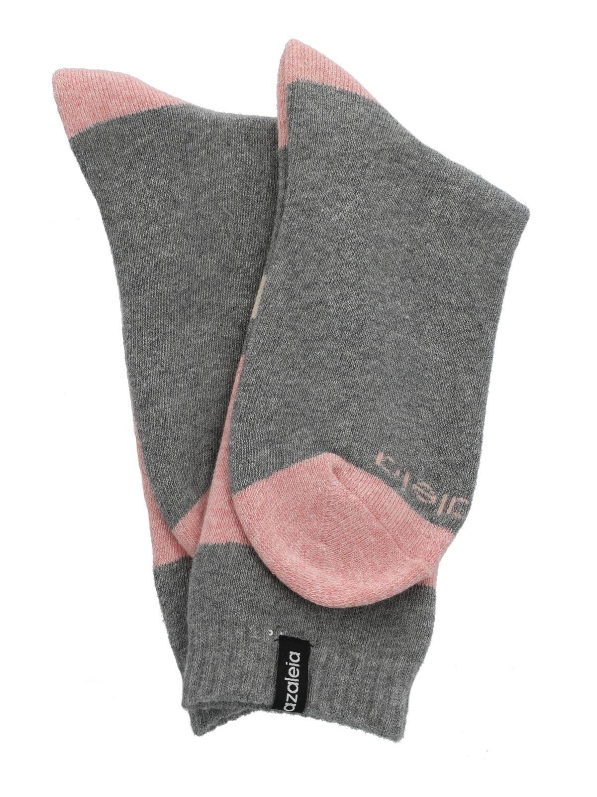 Calcetín Algodón Mujer Heavy Block Gris-2