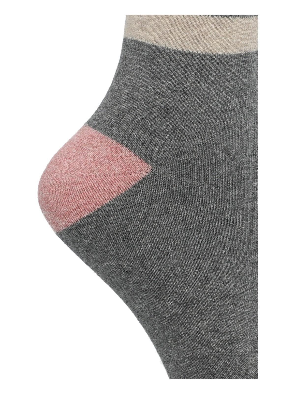 Calcetín Algodón Mujer Heavy Block Gris-1
