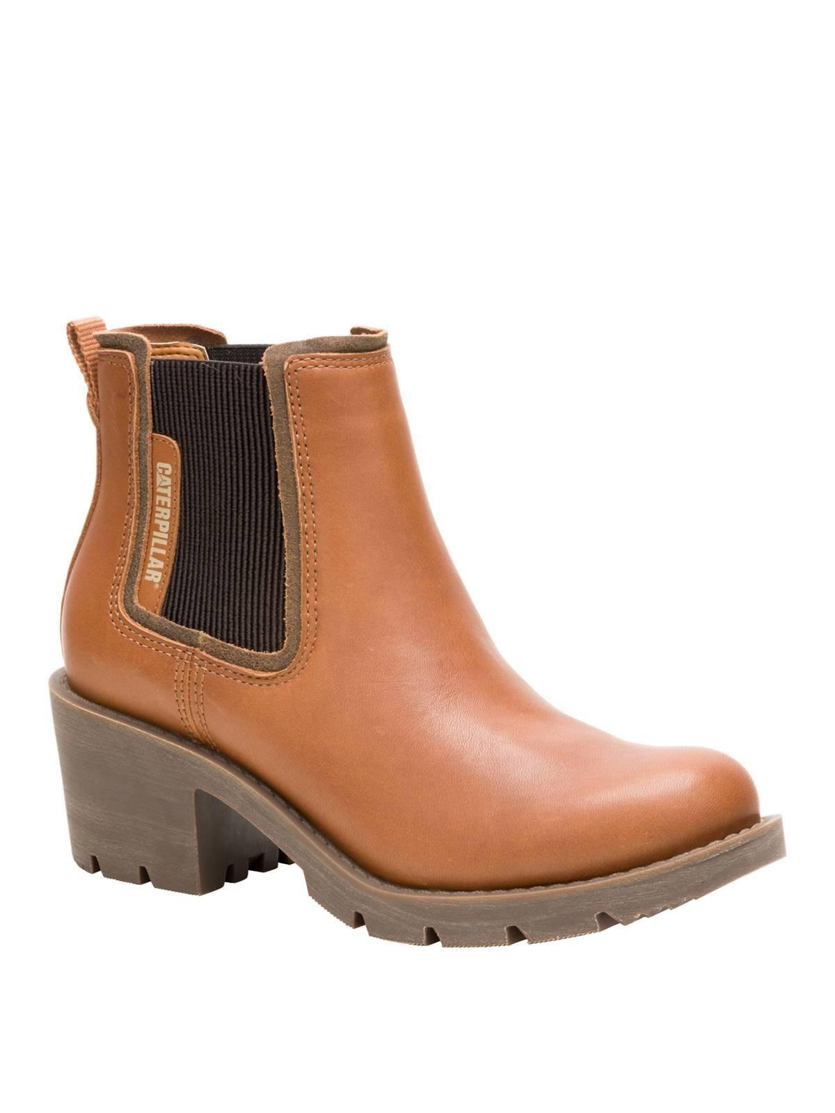 Botin Cuero Mujer Rewrite Chelsea Café Claro-0
