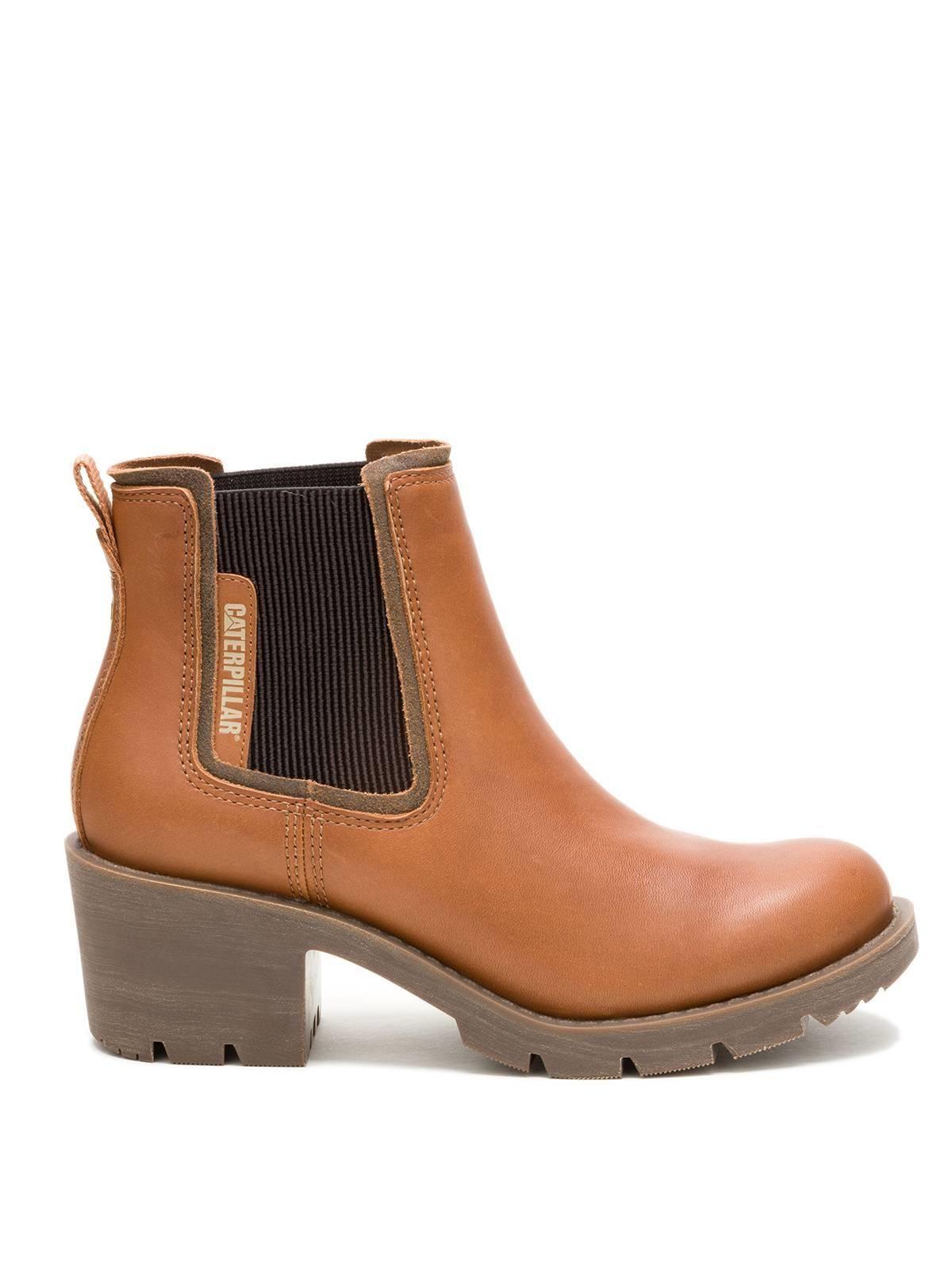 Botin Cuero Mujer Rewrite Chelsea Café Claro-1