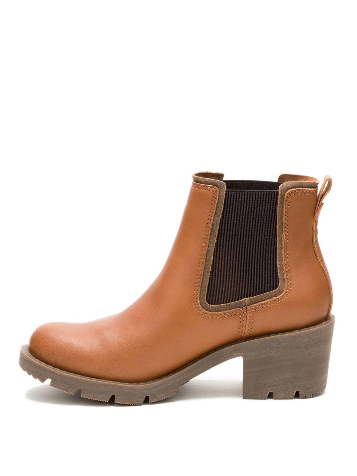 Botin Cuero Mujer Rewrite Chelsea Café Claro-3