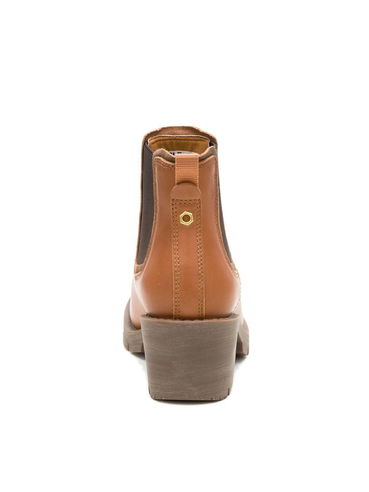 Botin Cuero Mujer Rewrite Chelsea Café Claro-5