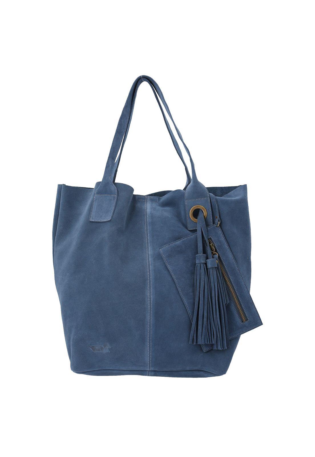 Cartera Cuero Mujer Mary Tote Azul-0
