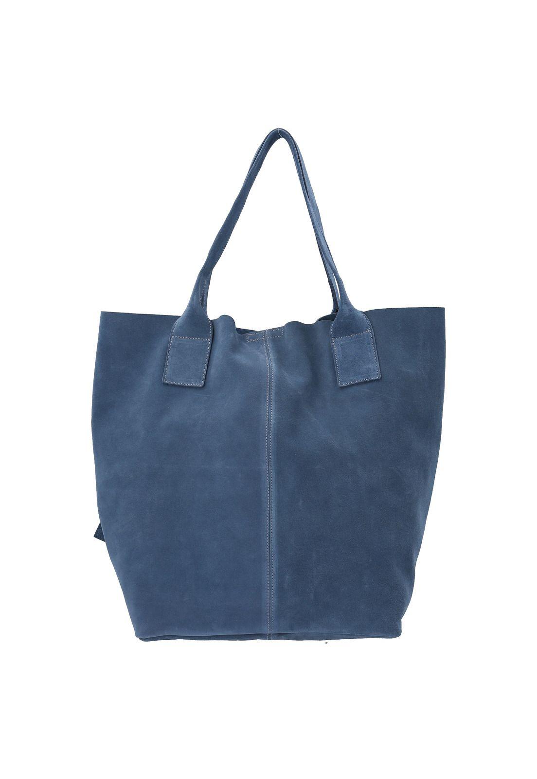 Cartera Cuero Mujer Mary Tote Azul-2