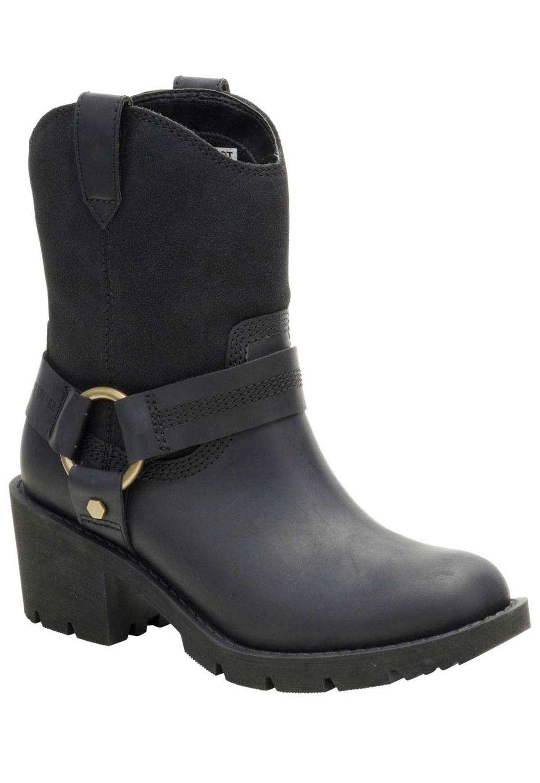 Bota Cuero Rewrite Harness Mujer Negra-0