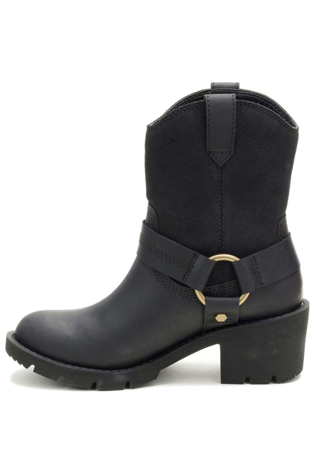 Bota Cuero Rewrite Harness Mujer Negra-3