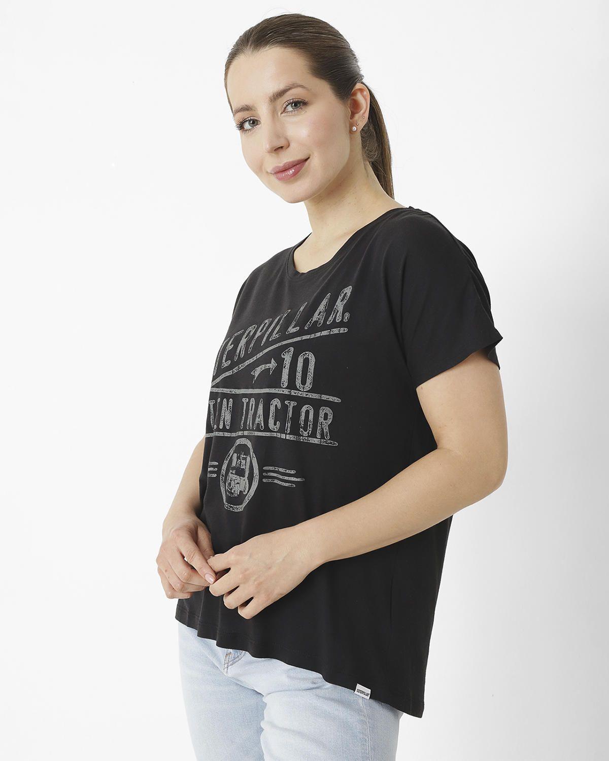 Polera M/C W Slouchy Dolman Tee Negro Mujer-3
