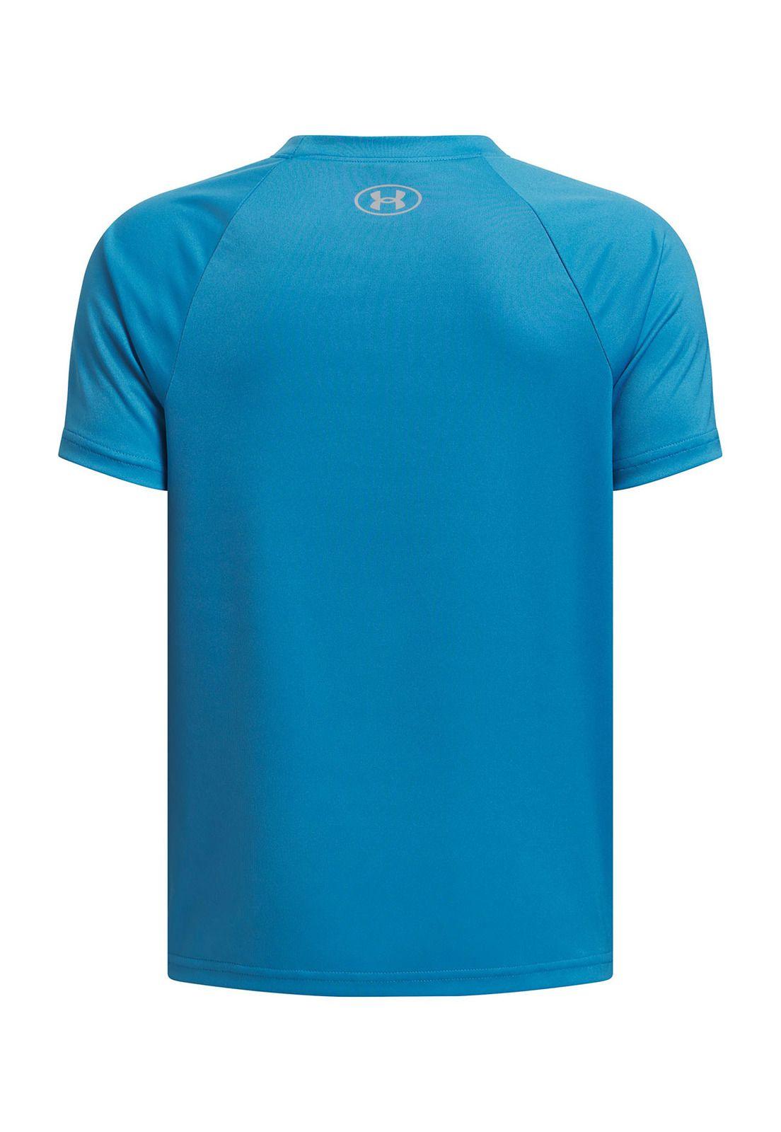 Polera Manga Corta UA Tech Niño Azul-4