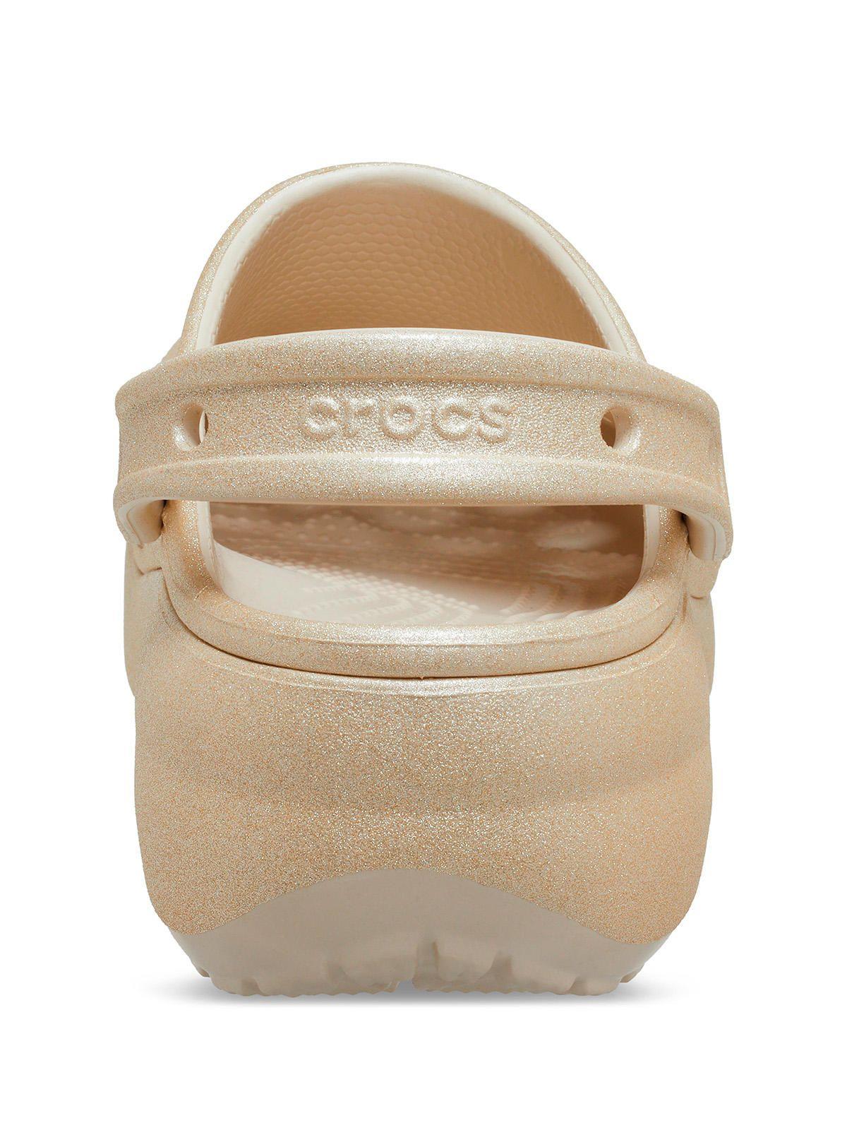 Zueco Mujer Classic Plataforma Glitter Beige-5