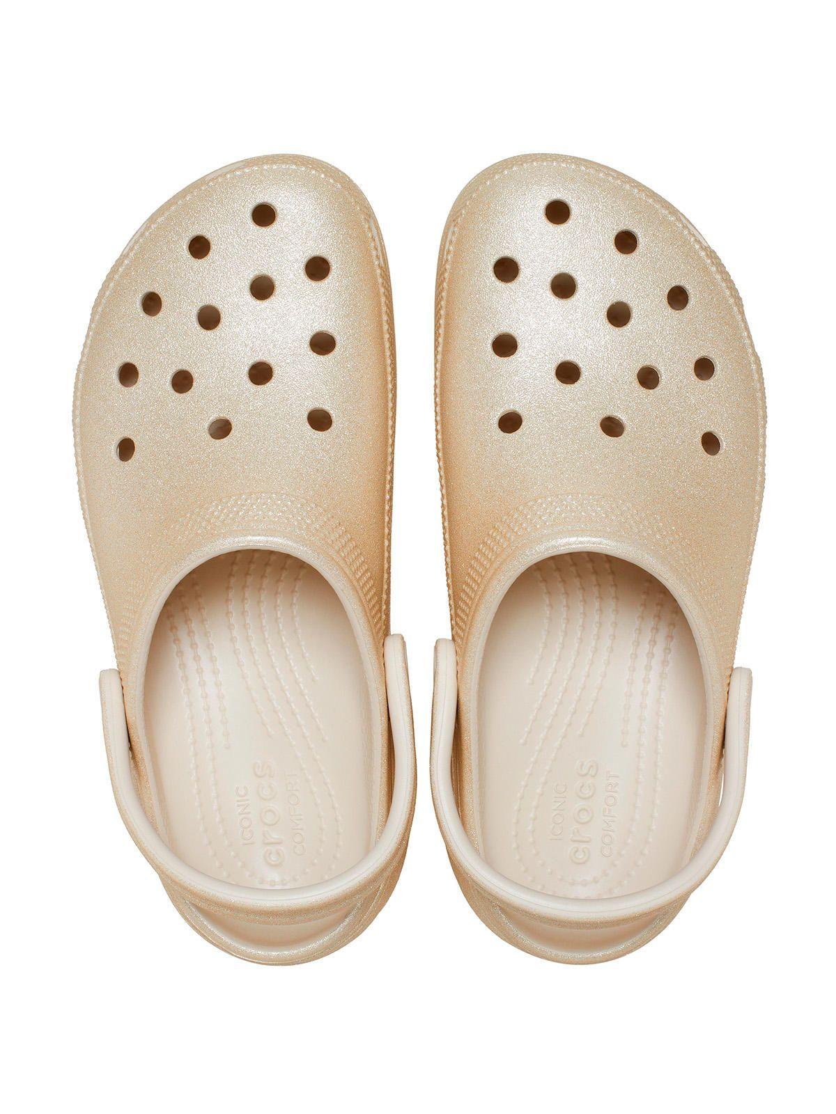 Zueco Mujer Classic Plataforma Glitter Beige-3