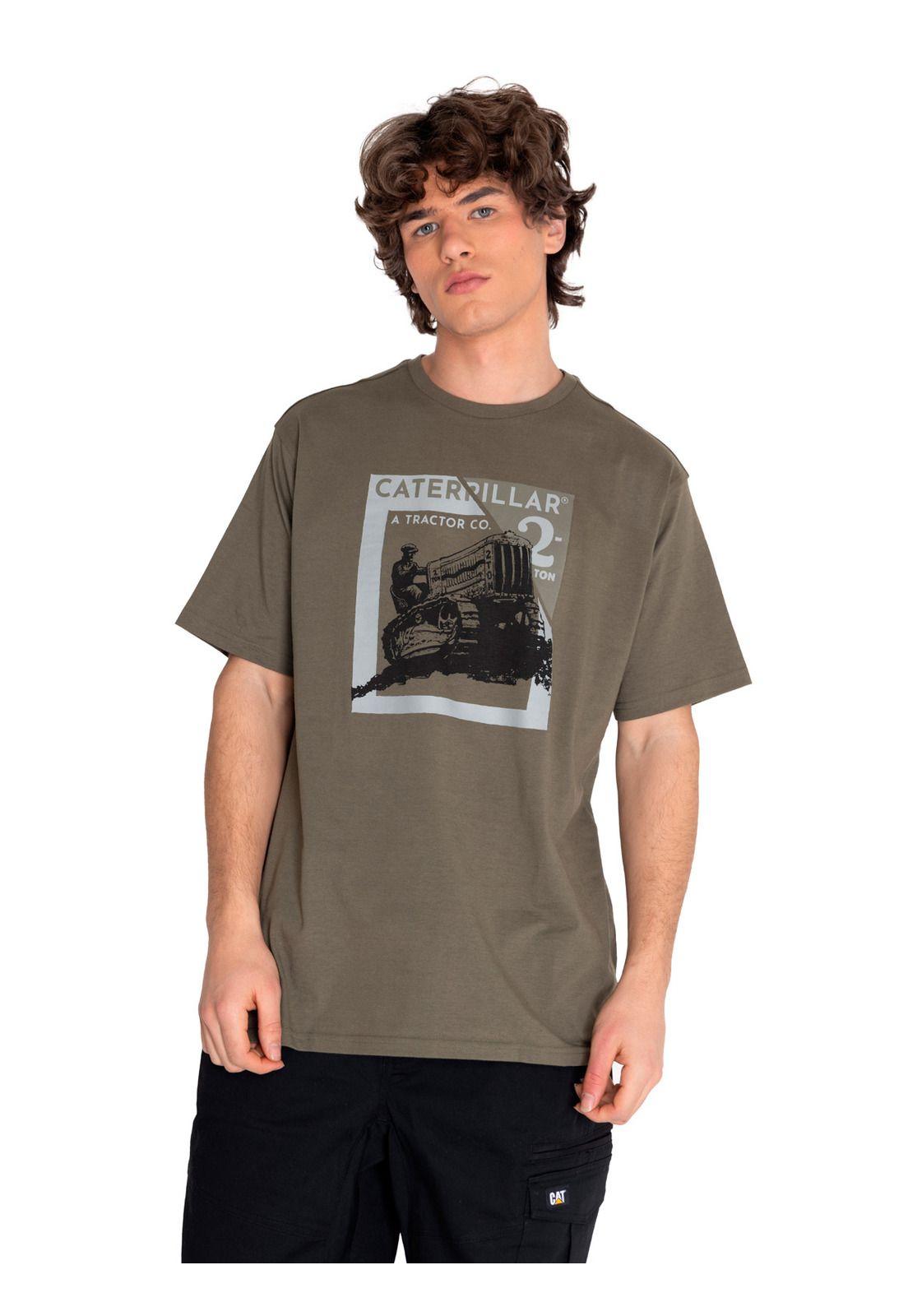 Polera Manga Corta Hombre Rustic Graphic2 Verde-1