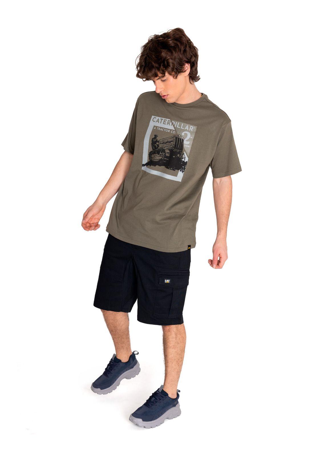 Polera Manga Corta Hombre Rustic Graphic2 Verde-5