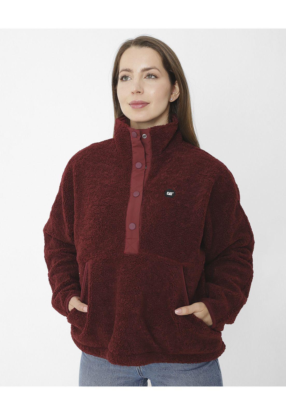 Polar Sherpa Fleece Snap F Rojo Mujer-3