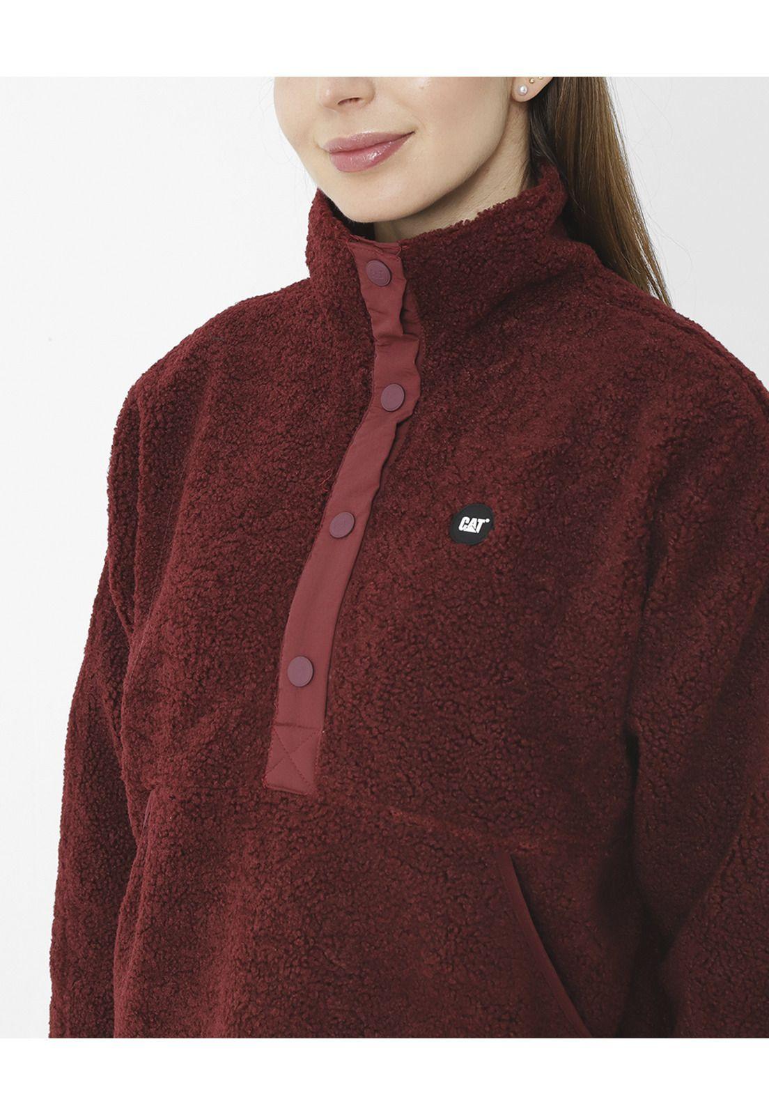 Polar Sherpa Fleece Snap F Rojo Mujer-4