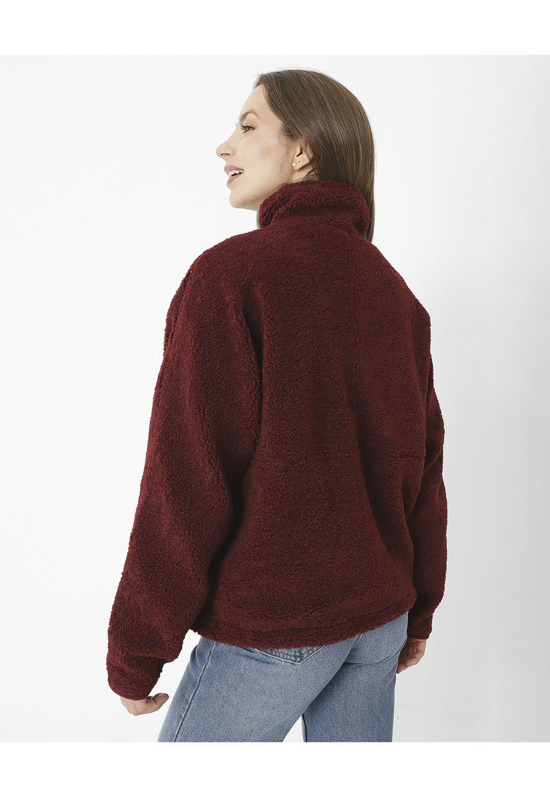 Polar Sherpa Fleece Snap F Rojo Mujer-1