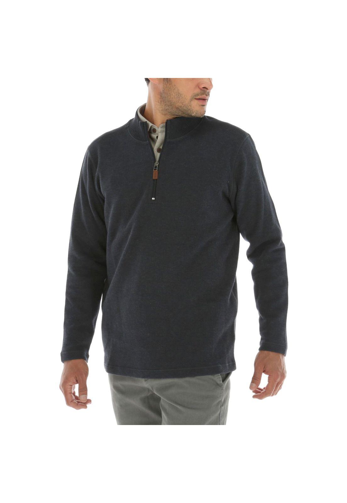 Poleron Hombre Algodón Halfstitch Azul Petróleo-3