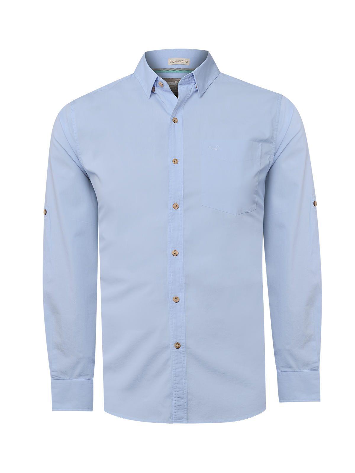 Camisa Algodón Hombre Orgánico Galiton Azul Rockford-0