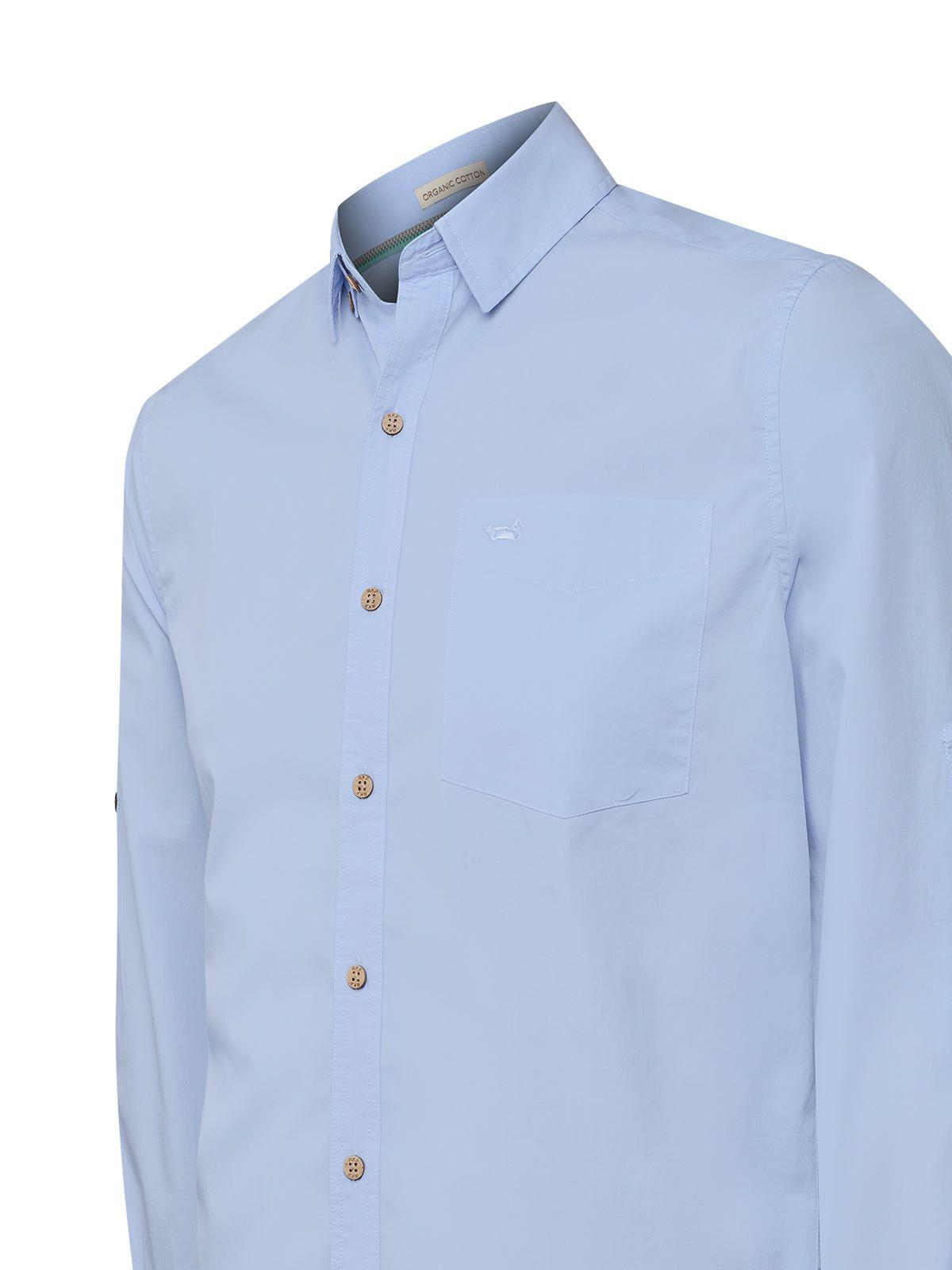 Camisa Algodón Hombre Orgánico Galiton Azul Rockford-3