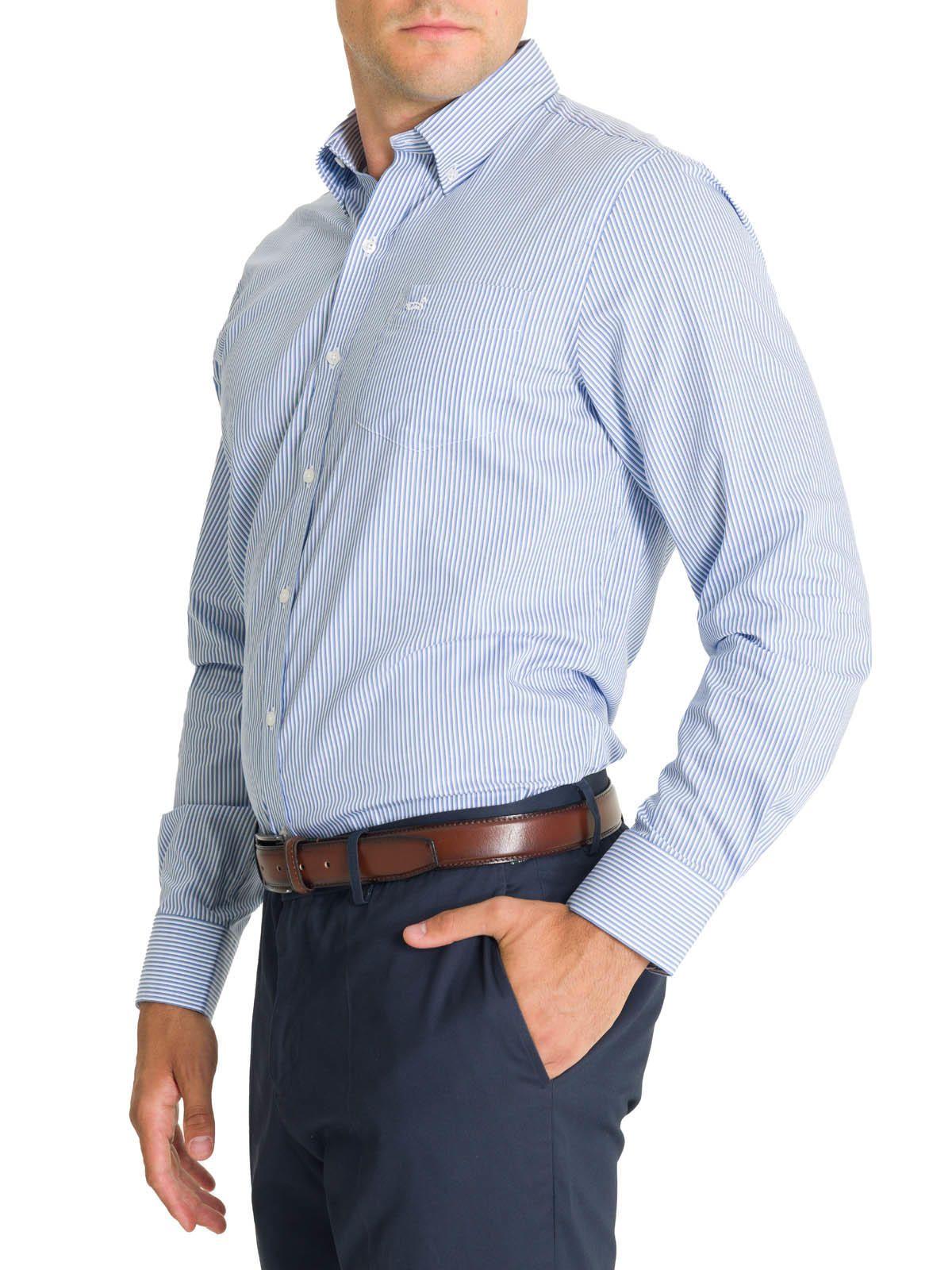 Camisa Cuello Botón Hombre Easyiron Blanco-3