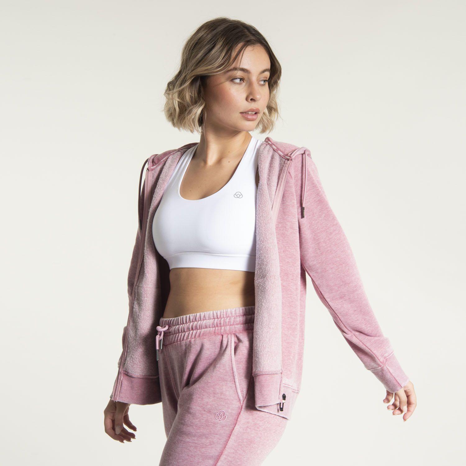 Polerón Mujer Hoodie F Zipper Burdeo-2